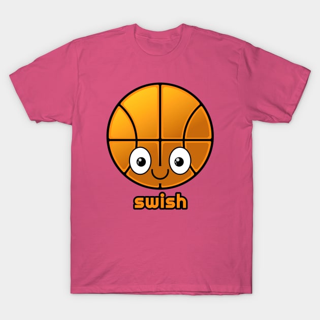 Swish Basketball T-Shirt by RD Doodles